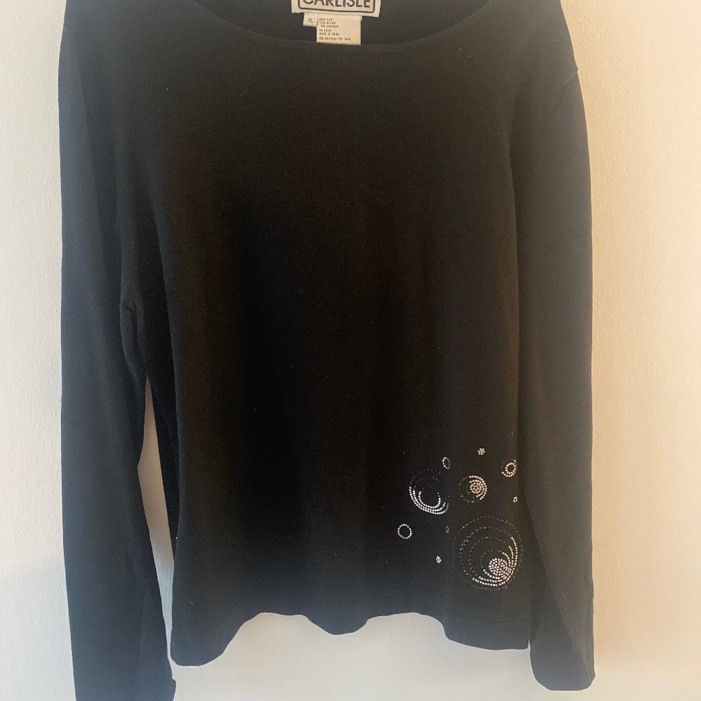 Black.Dressy  Carlisle  sweater rhinestones  ❤️